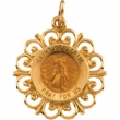 14K Yellow Gold 18.5 Rd St Peregrine Pend Medal