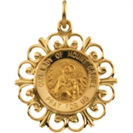 Picture of 14K Yellow Gold 18.5 Rd Mount Carmel Pend Medal