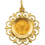 Picture of 14K Yellow Gold 18.5 Rd Confirmation Pend Medal