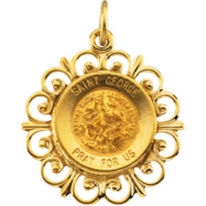 Picture of 14K Yellow Gold 18.5 Rd St George Pend Medal