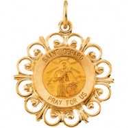 Picture of 14K Yellow Gold 18.5 Rd St Gerard Pend Medal