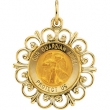 14K Yellow Gold 18.5 Rd Guardian Angel Pend Medal