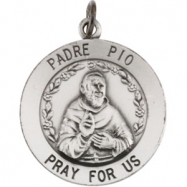 Picture of Sterling Silver 18.5 MM Padre Pio Medal