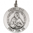 Sterling Silver 18.5 MM Padre Pio Medal