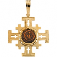 Picture of 14K Yellow Gold 31.25 X 31.75 Jerusalem Cross Pendant