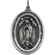 Picture of Sterling Silver 34.25 X 25.75 Oval Lady Of Guadalupe Pnd Mdl With 24 Inch Chain