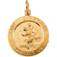 Picture of 14K Yellow Gold 15mm St. Christopher Medal