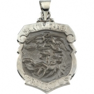 Picture of 14K White Gold Hollow St. Michael Medal