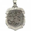 14K White Gold Hollow St. Michael Medal