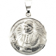 Picture of 14K White Gold Hollow Pope John Paul Medal