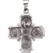 14K Yellow Gold Hollow Four Way Cross Medal