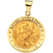 Picture of 14K Yellow Gold Hollow Round St. Christopher Medal