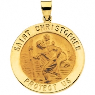 Picture of 14K Yellow Gold Hollow Round St. Christopher Medal