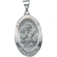 Picture of 14K White Gold Hollow Oval St. Joseph Medal