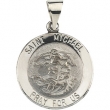 14K Yellow Gold Hollow Round St. Michael Medal