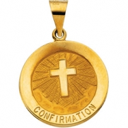 Picture of 14K Yellow Gold Hollow Confirmation Medal