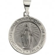 Picture of 14K White Gold Hollow Round Miraculous Medal