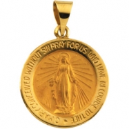 Picture of 14K Yellow Gold Hollow Round Miraculous Medal