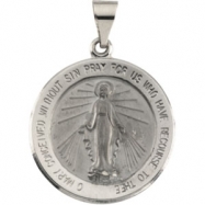 Picture of 14K White Gold Hollow Round Miraculous Medal