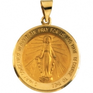 Picture of 14K Yellow Gold Hollow Round Miraculous Medal