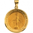 14K Yellow Gold Hollow Round Miraculous Medal