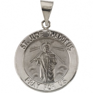 Picture of 14K White Gold Hollow Round St. Jude Thaddeus Medal