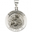 14K Yellow Gold Hollow Round St. Anthony Medal