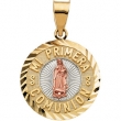 14K Yellow Gold 16.75 Tricolor Mi Primera Communion (1st Holy Communion) Medal