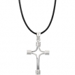 Sterling Silver  Tubular Cross W/cord