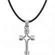 Sterling Silver 24.25X15.00 TUBULAR CROSS WITH CORD Tubular Cross With Cord