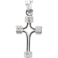 Picture of Sterling Silver 14.75X10.00MM TUBULAR CROSS WITH CORD AND BOX Tubular Cross W/cord & Box