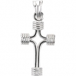 Sterling Silver 14.75X10.00MM TUBULAR CROSS WITH CORD AND BOX Tubular Cross W/cord & Box