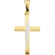 14K Yellow White Gold Two-tone Cross Pendant