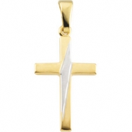 Picture of 14K Yellow White Gold Cross Pendant