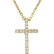 14K Yellow Gold Tiny Diamond Cross