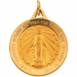 14K Yellow 25.00 MM Miraculous Medal