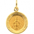 14K Yellow 12.00 MM Miraculous Medal