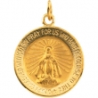 14K Yellow 15.00 MM Miraculous Medal