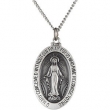 Sterling Silver 30.00X20.00 MM Miraculous Medal