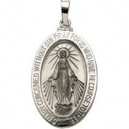 Picture of 14K White 23.00X16.00 MM Miraculous Medal