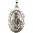 14K White 23.00X16.00 MM Miraculous Medal