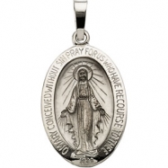 Picture of 14K White 18.00X14.00 MM Miraculous Medal