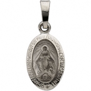 Picture of 14K White 12.00 X 08.00 MM MIRACULOUS MEDAL Miraculous Medal