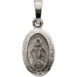 14K White 12.00 X 08.00 MM MIRACULOUS MEDAL Miraculous Medal