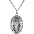 Sterling Silver 19X13.75 Oval Miraculous Pend Medal