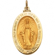 Picture of 14K Yellow 29.00X20.00 MM Miraculous Medal