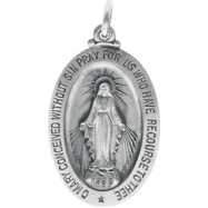 Picture of Sterling Silver 28.50X17.50 MM,MIRACULOUS MEDAL Miraculous Medal W/out Chain