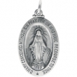 Sterling Silver 28.50X17.50 MM,MIRACULOUS MEDAL Miraculous Medal W/out Chain