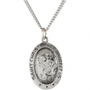 Picture of Sterling Silver 19.00X14.00 MM St. Christopher Medal