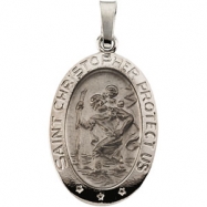 Picture of 14K White 19.00X14.00 MM St. Christopher Medal